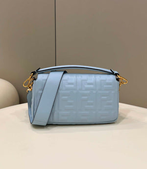 Fendi 8BR600 Baguette Medium Blue leather 0135M bag - Default Title - View 2