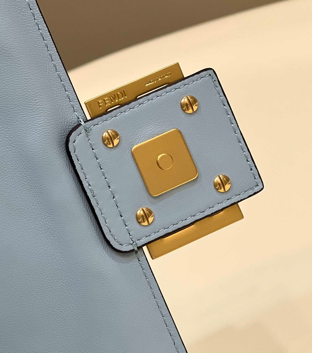 Fendi 8BR600 Baguette Medium Blue leather 0135M bag