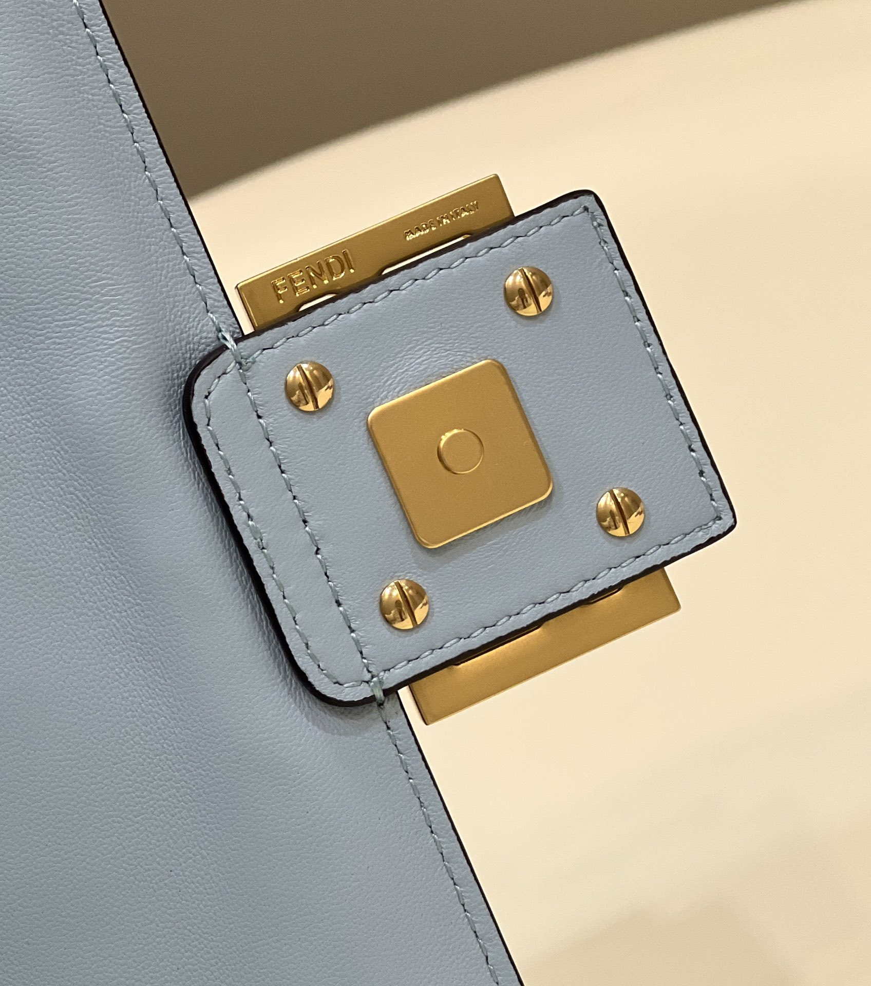 Fendi 8BR600 Baguette Medium Blue leather 0135M bag - Default Title - View 6