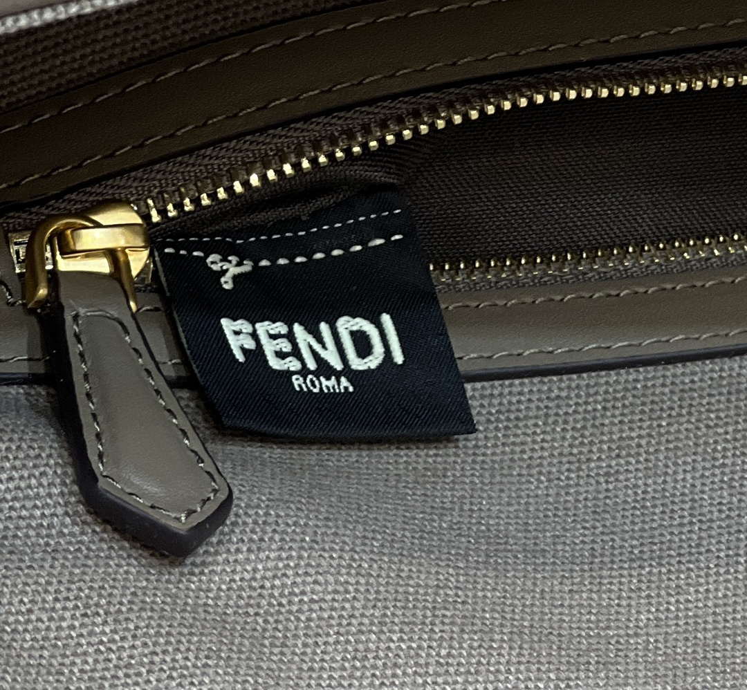 Fendi 8BR600 Baguette Medium Brown bag with FF embroidery - Default Title - View 8