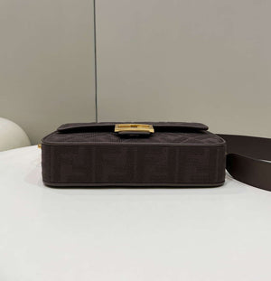 Fendi 8BR600 Baguette Medium Chocolate FF jacquard fabric bag - Default Title - View 5