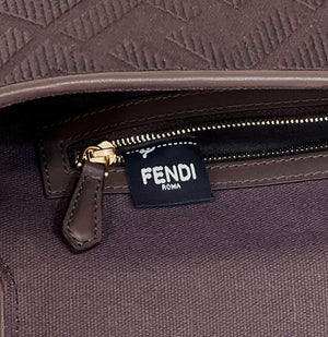 Fendi 8BR600 Baguette Medium Chocolate FF jacquard fabric bag - Default Title - View 6