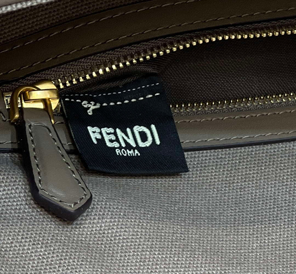 Fendi 8BR600 Baguette Medium coffee FF jacquard fabric bag