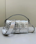 Fendi 8BR600 Baguette Medium Silver leather 0135 bag