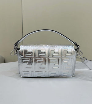 Fendi 8BR600 Baguette Medium Silver leather 0135 bag - Default Title - View 2