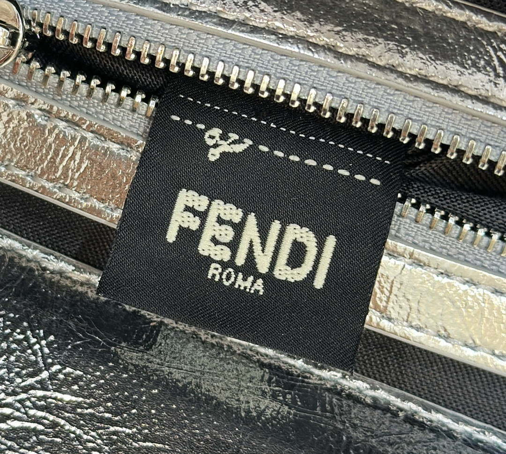 Fendi 8BR600 Baguette Medium Silver leather 0135 bag