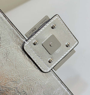 Fendi 8BR600 Baguette Medium Silver leather 0135 bag - Default Title - View 9