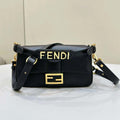 Fendi 8BR600 Baguette Medium Black leather 8629 bag Black - Default Title - View 1