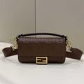 Fendi 8BR600 Baguette Medium Dark brown leather 0135M bag - Default Title - View 1