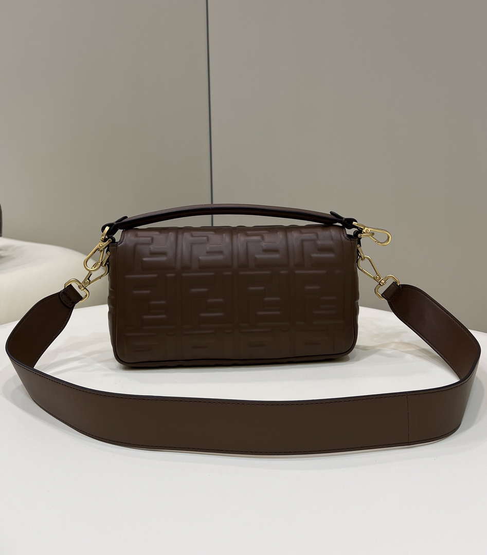 Fendi 8BR600 Baguette Medium Dark brown leather 0135M bag