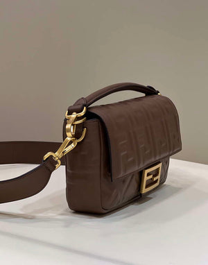 Fendi 8BR600 Baguette Medium Dark brown leather 0135M bag - Default Title - View 3