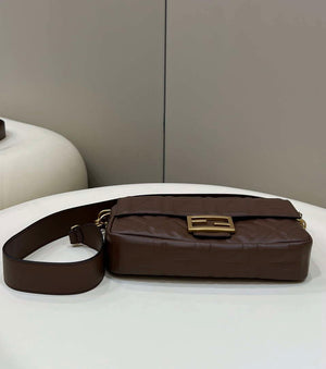 Fendi 8BR600 Baguette Medium Dark brown leather 0135M bag - Default Title - View 4