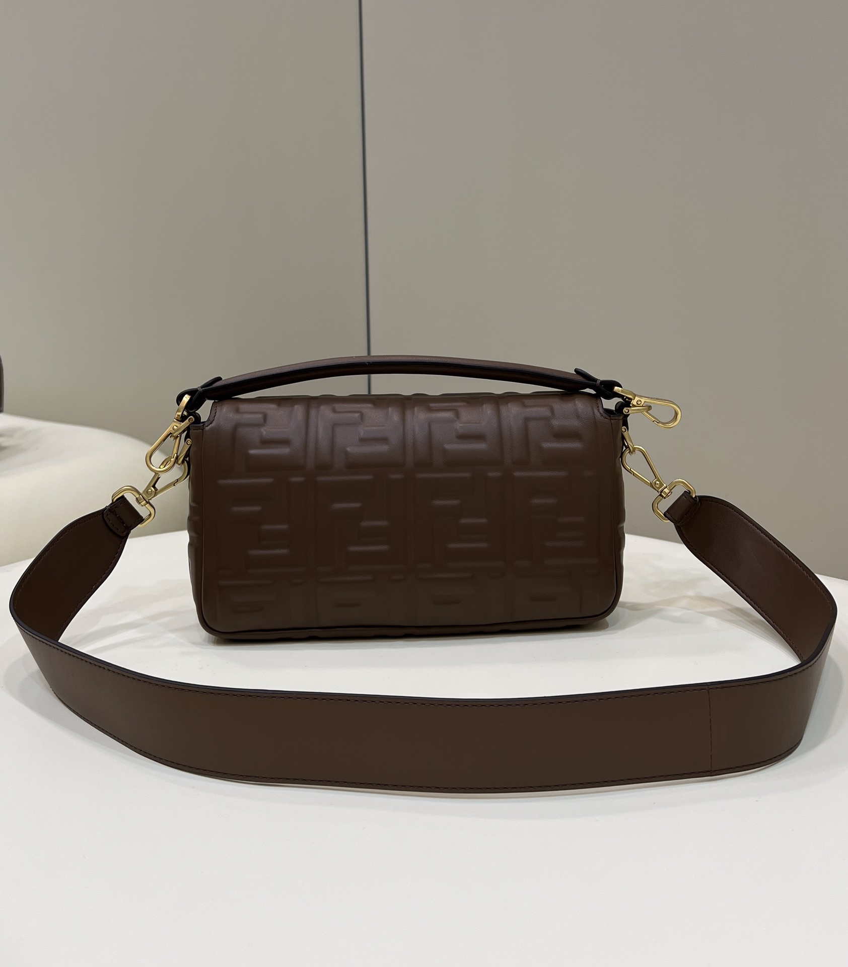 Fendi 8BR600 Baguette Medium Dark Brown leather 0135M bag