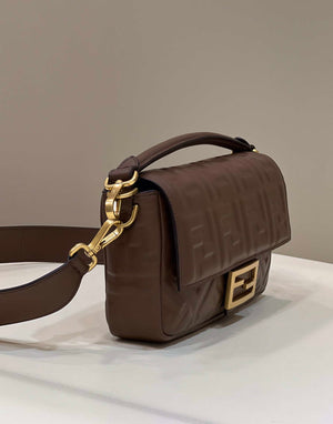 Fendi 8BR600 Baguette Medium Dark Brown leather 0135M bag - Default Title - View 3