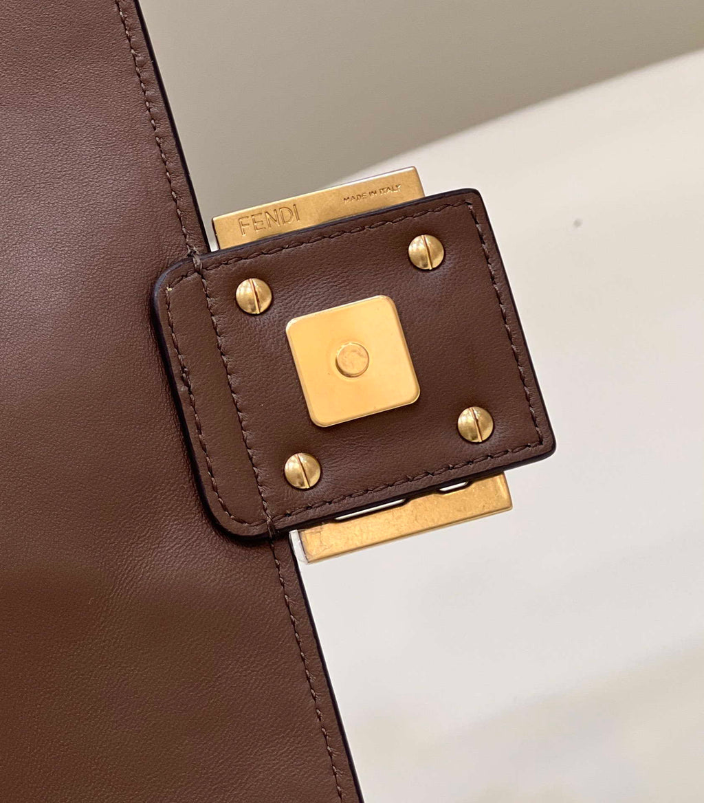 Fendi 8BR600 Baguette Medium Dark Brown leather 0135M bag