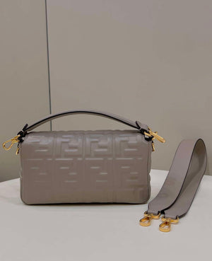 Fendi 8BR600 Baguette Medium Gray leather 0135M bag - Default Title - View 2