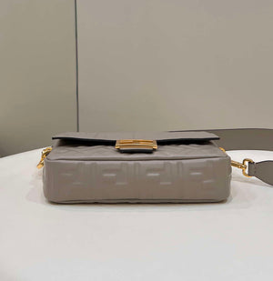 Fendi 8BR600 Baguette Medium Gray leather 0135M bag - Default Title - View 4