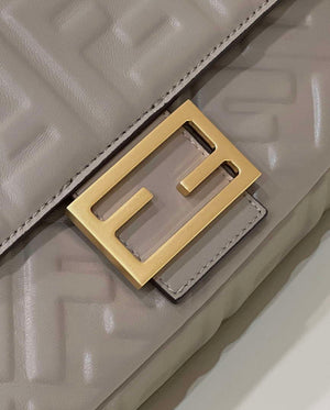 Fendi 8BR600 Baguette Medium Gray leather 0135M bag - Default Title - View 5