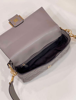 Fendi 8BR600 Baguette Medium Gray leather 0135M bag - Default Title - View 9