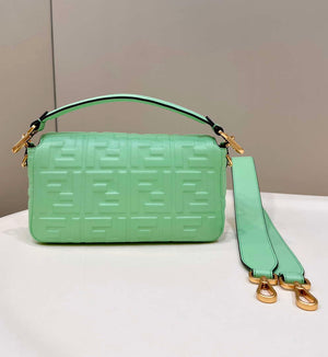 Fendi 8BR600 Baguette Medium Green leather 0135M bag - Default Title - View 2