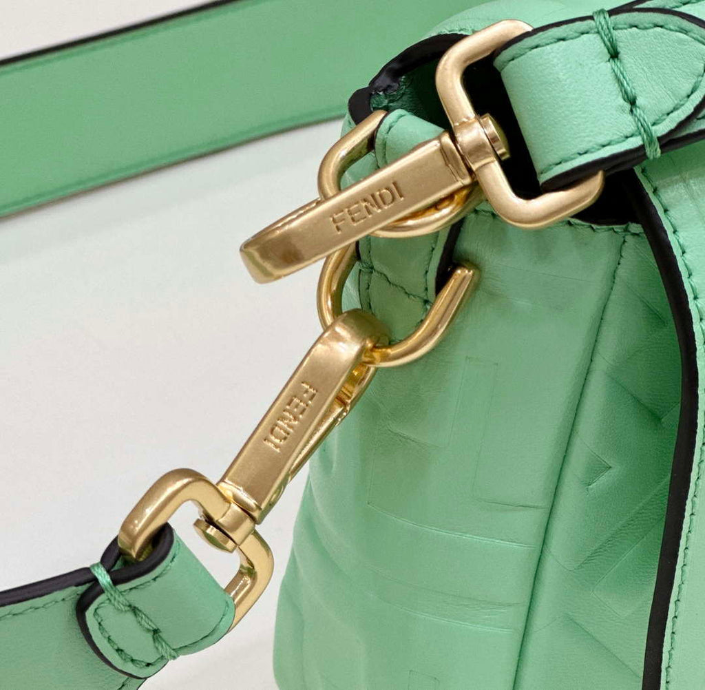 Fendi 8BR600 Baguette Medium Green leather 0135M bag