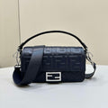 Fendi 8BR600 Baguette Medium leather 0135M bag Navy Blue - Default Title - View 1