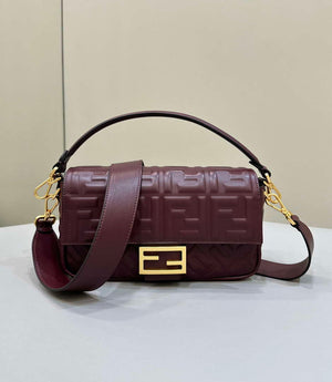 Fendi 8BR600 Baguette Medium leather 0135M bag Wine Red - Default Title - View 5