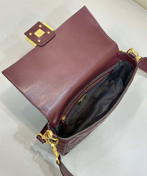 Fendi 8BR600 Baguette Medium leather 0135M bag Wine Red - Default Title - View 13