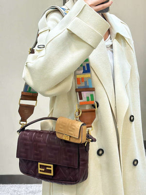 Fendi 8BR600 Baguette Medium leather 0135M bag Wine Red - Default Title - View 3