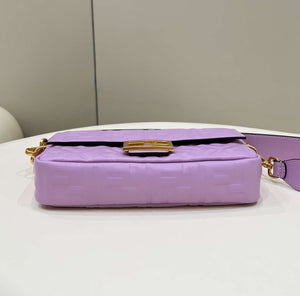 Fendi 8BR600 Baguette Medium leather 0135M bag Purple - Default Title - View 3