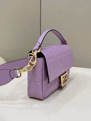 Fendi 8BR600 Baguette Medium leather 0135M bag Purple - Default Title - View 4