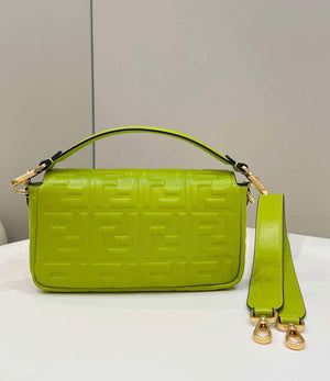 Fendi 8BR600 Baguette Medium Lemon green leather 0135M bag - Default Title - View 2
