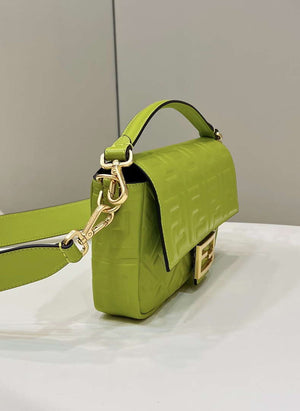 Fendi 8BR600 Baguette Medium Lemon green leather 0135M bag - Default Title - View 3