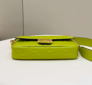 Fendi 8BR600 Baguette Medium Lemon green leather 0135M bag - Default Title - View 4