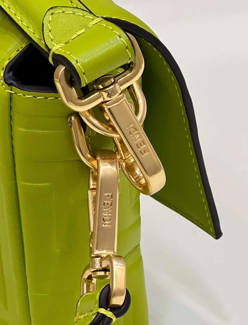 Fendi 8BR600 Baguette Medium Lemon green leather 0135M bag - Default Title - View 6