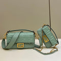 Fendi 8BR600 Baguette Medium Lake Blue leather 0135M bag - Default Title - View 1
