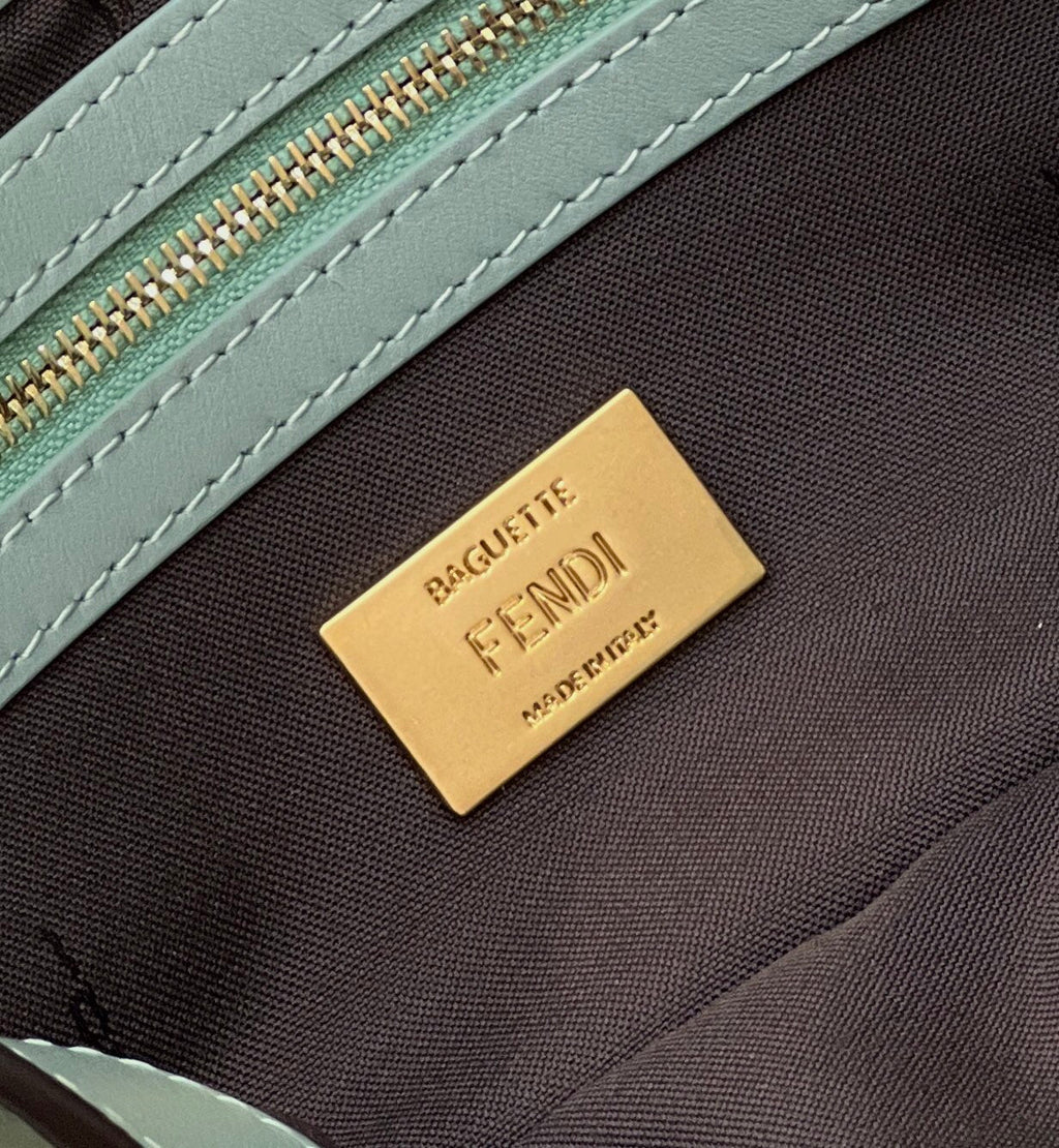 Fendi 8BR600 Baguette Medium Lake Blue leather 0135M bag
