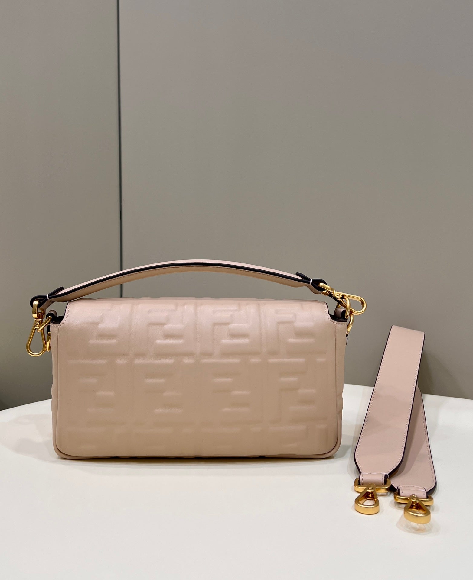 Fendi 8BR600 Baguette Medium Light Pink leather 0135M bag - Default Title - View 2
