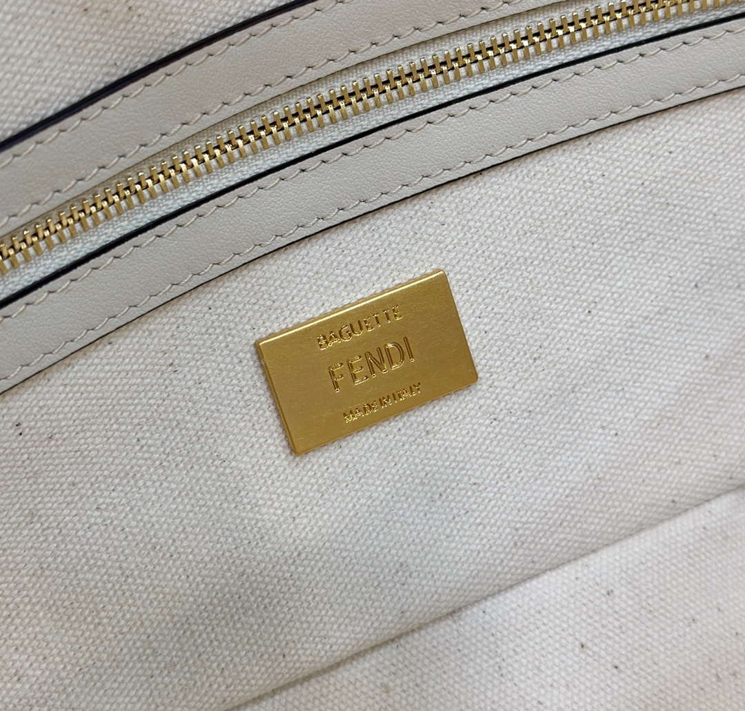 Fendi 8BR600 Baguette Medium Multicolour canvas bag with FF embroidery 0159A