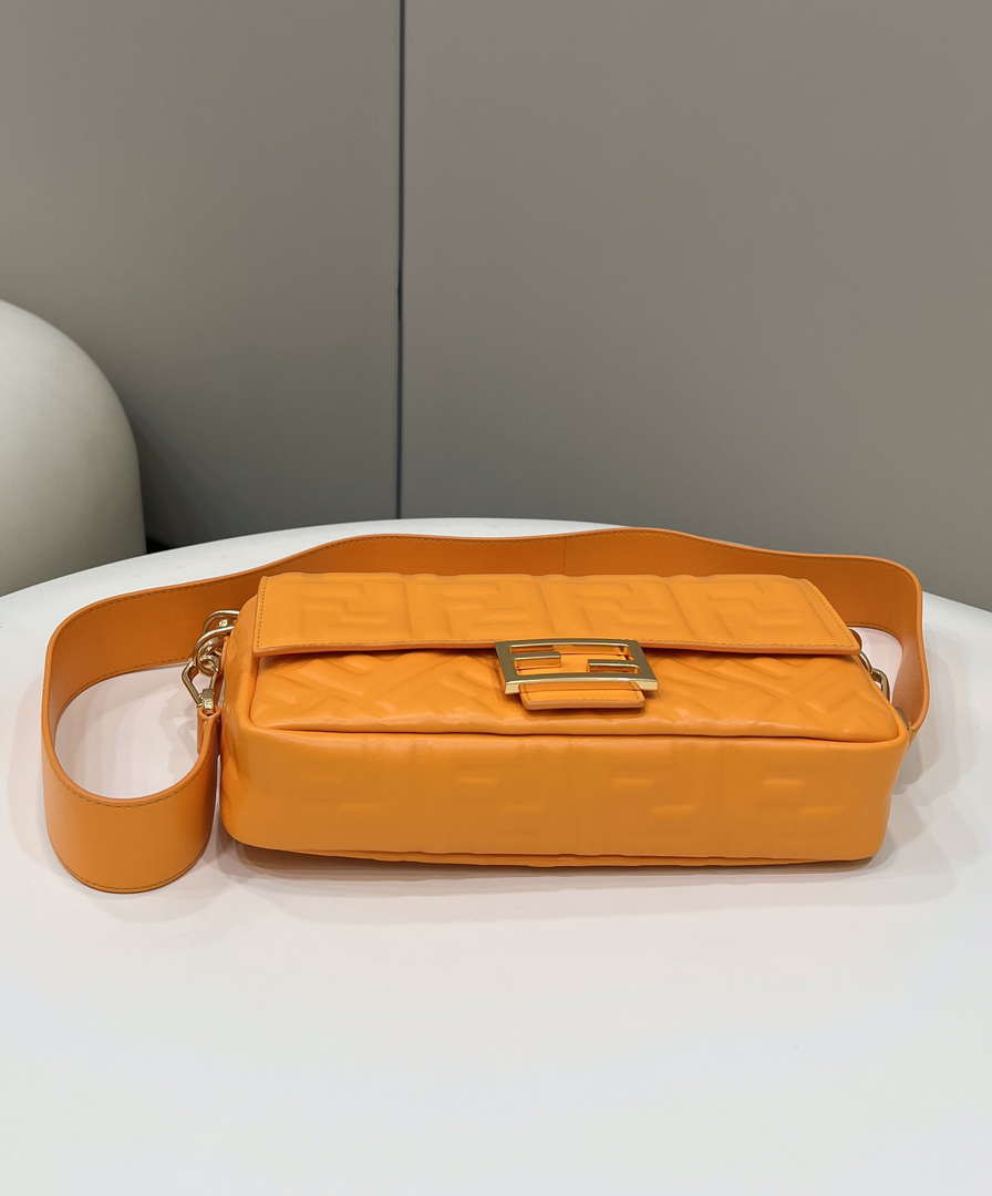 Fendi 8BR600 Baguette Medium Orange leather 0135M bag