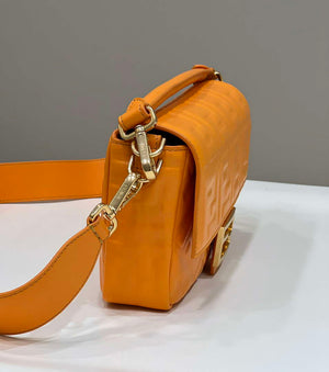 Fendi 8BR600 Baguette Medium Orange leather 0135M bag - Default Title - View 4