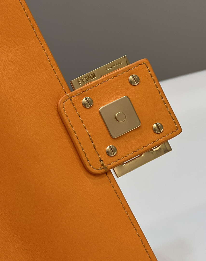 Fendi 8BR600 Baguette Medium Orange leather 0135M bag - Default Title - View 6