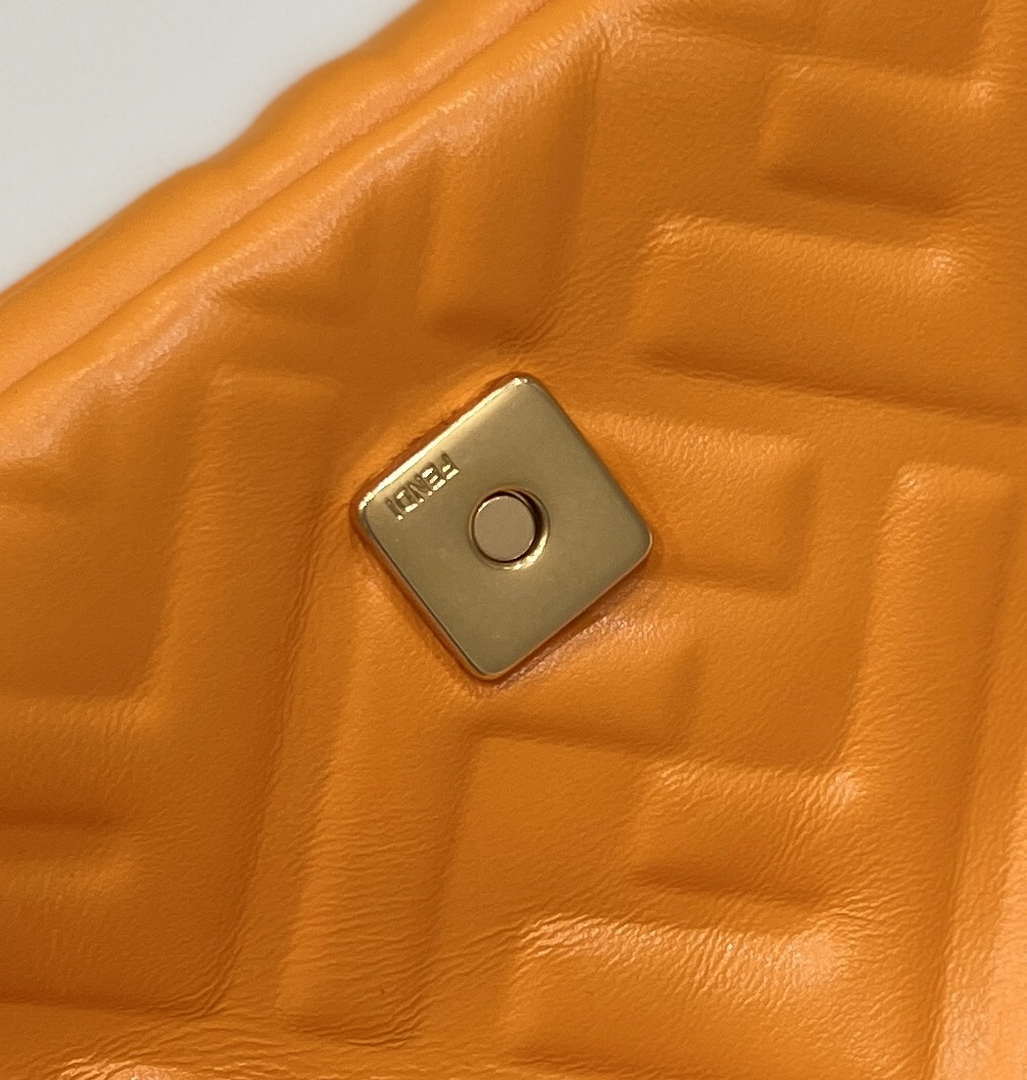 Fendi 8BR600 Baguette Medium Orange leather 0135M bag - Default Title - View 7