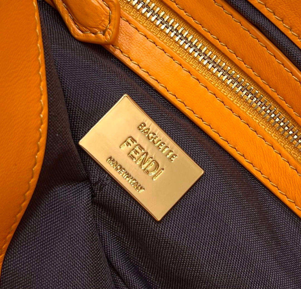 Fendi 8BR600 Baguette Medium Orange leather 0135M bag