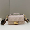 Fendi 8BR600 Baguette Medium Pink bag with FF embroidery - Default Title - View 1
