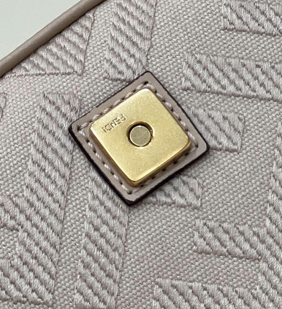 Fendi 8BR600 Baguette Medium Pink bag with FF embroidery