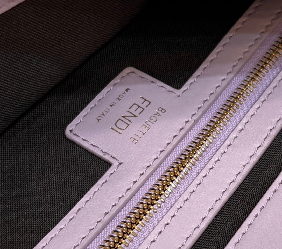Fendi 8BR600 Baguette Medium Purple leather 0135M bag - Default Title - View 7