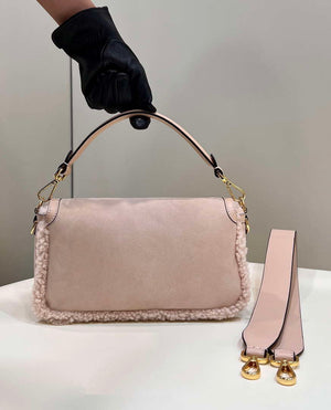 Fendi 8BR600 Baguette Medium Re-Edition bag in sheepskin Pink - Default Title - View 2