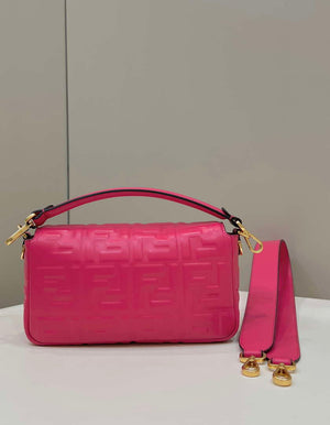Fendi 8BR600 Baguette Medium Rose Red leather 0135M bag - Default Title - View 2