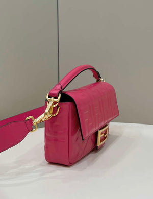 Fendi 8BR600 Baguette Medium Rose Red leather 0135M bag - Default Title - View 3